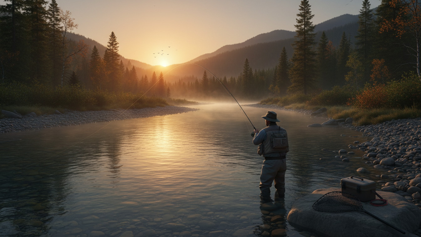 River fishing scene
